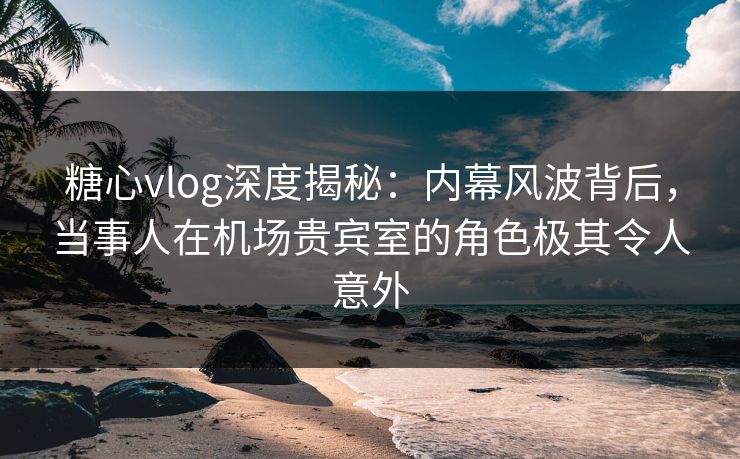 糖心vlog深度揭秘：内幕风波背后，当事人在机场贵宾室的角色极其令人意外