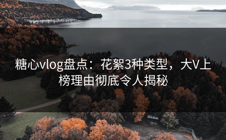 糖心vlog盘点：花絮3种类型，大V上榜理由彻底令人揭秘