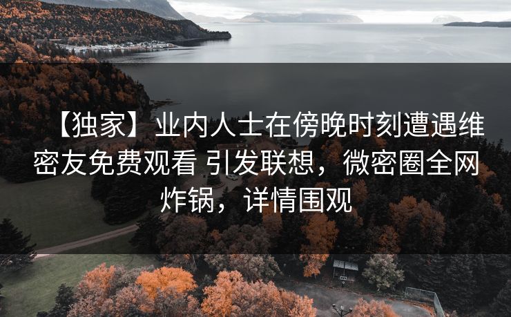 【独家】业内人士在傍晚时刻遭遇维密友免费观看 引发联想，微密圈全网炸锅，详情围观
